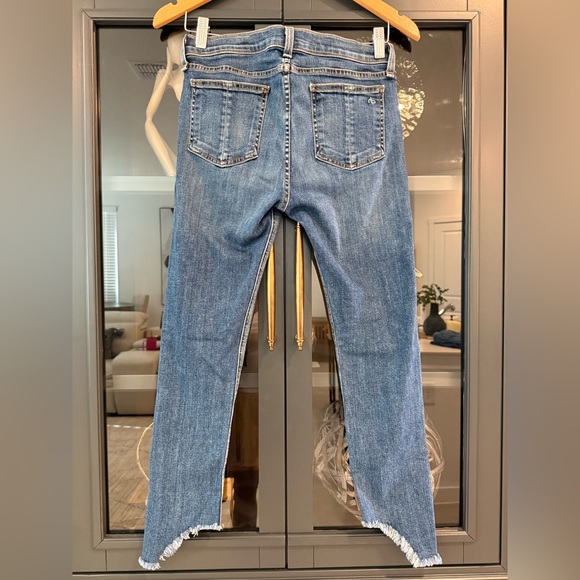 rag & bone Denim - rag & bone Blue Raw-Hem Cropped Jeans